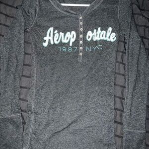 Aeropostale Charcoal Long Sleeve Top